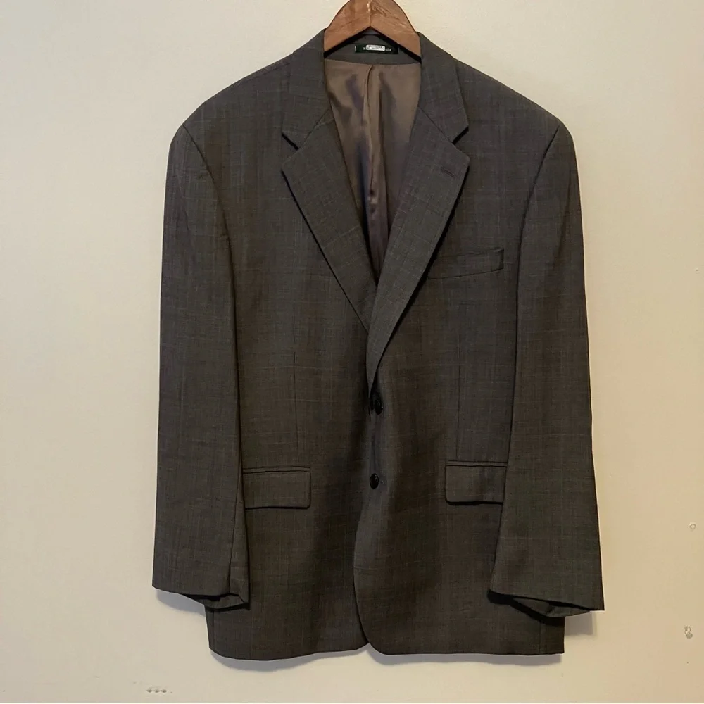 Lauren Ralph Lauren Mens 46R Gray Wool Cashmere Suit Jacket Sport Coat Preppy